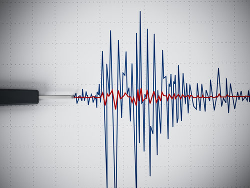 Erdbebenaufzeichnung eines Seismografen