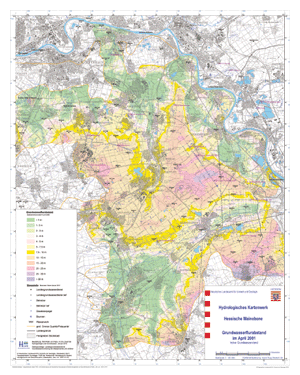 Grundwasserflurabstand im April 2001