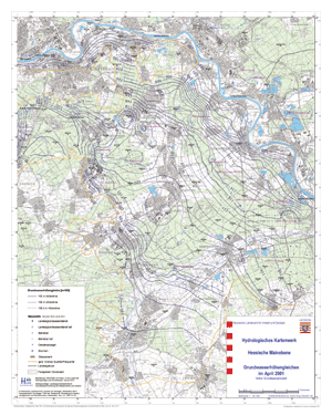 Grundwasserhöhengleichen im April 2001