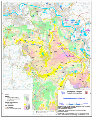 Grundwasserflurabstand im Oktober 2002