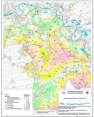 Grundwasserflurabstand im Oktober 2004