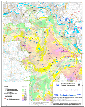 Grundwasserflurabstand im Oktober 2005