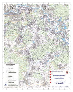 Grundwasserhöhengleichen im Oktober 2006