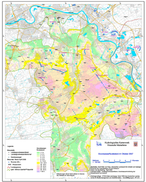 Grundwasserflurabstand im Oktober 2007