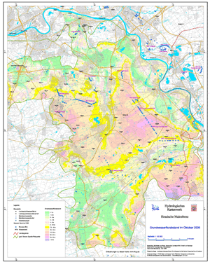 Grundwasserflurabstand im Oktober 2008