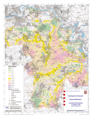 Grundwasserflurabstand im Oktober 1976