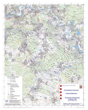 Grundwasserhöhengleichen im Oktober 1976