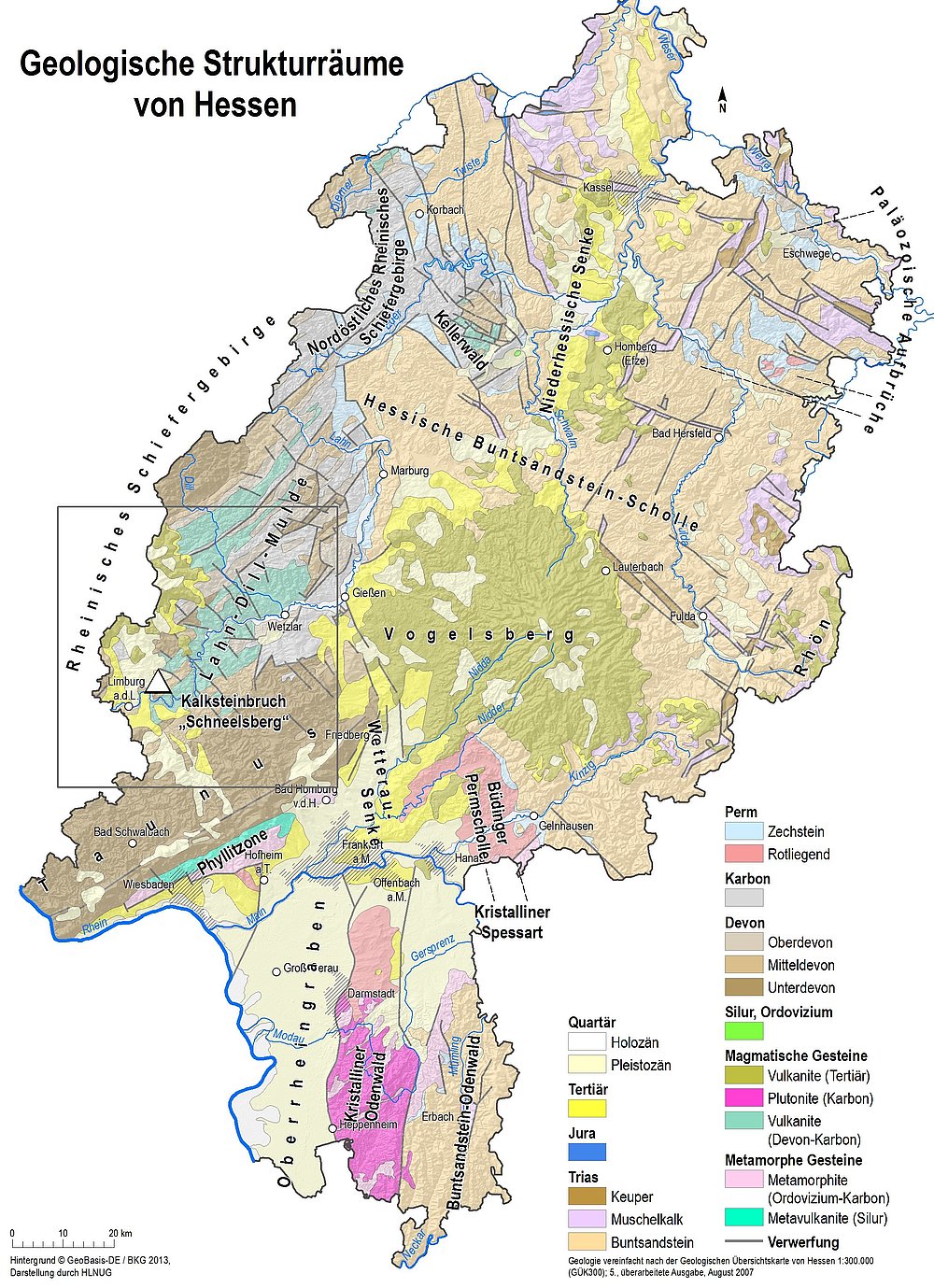 Geologische Strukturräume von Hessen