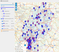 Teaser fürs Messdatenportal (Kartenansicht vom Grundwasser im  Messdatenportal)