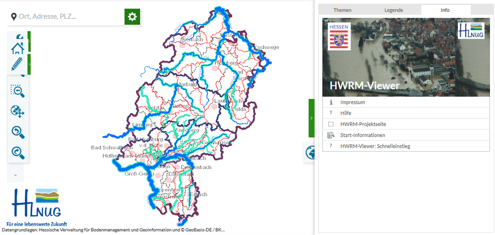 Startseite HWRM-Viewer