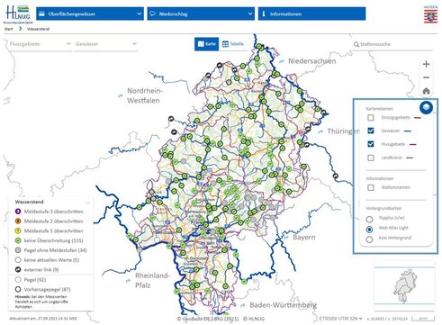 Auswahl der Kartenlayer (Desktop-Ansicht).