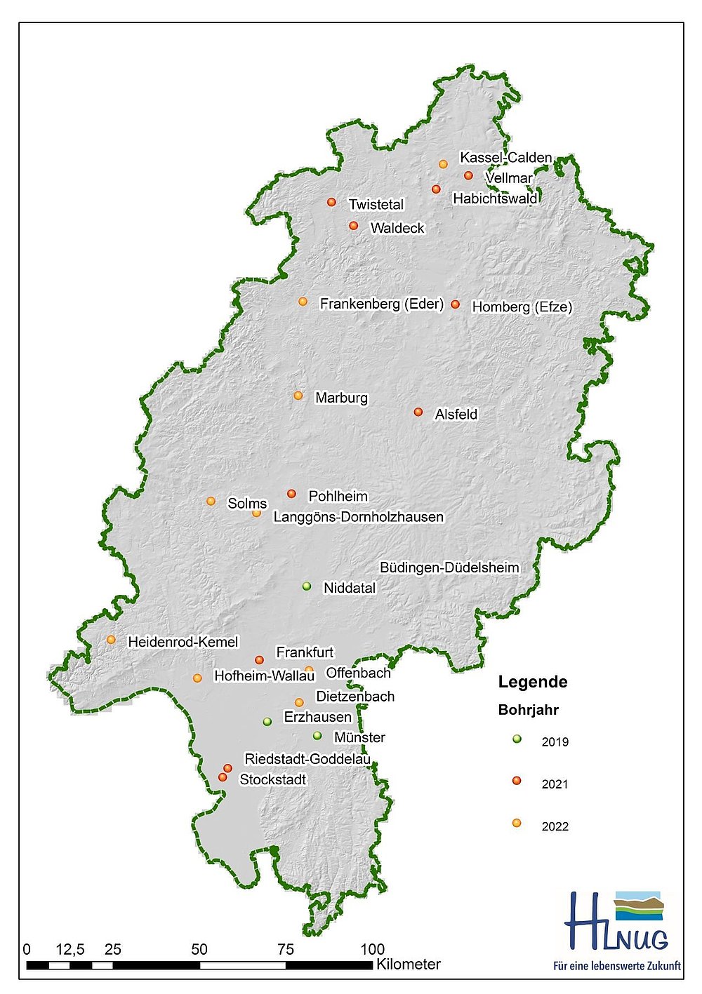 Standorte der Erkundungsbohrungen