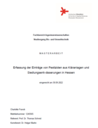 Erfassung der Einträge von Pestiziden aus Kläranlagen und Siedlungsentwässerungen in Hessen 