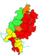 Hochwasserwarn- und -meldediens Webdarstellung der Hochwasserfrühwarnung für kleine Einzugsgebiete in der Hochwasservorhersage des HLNUG