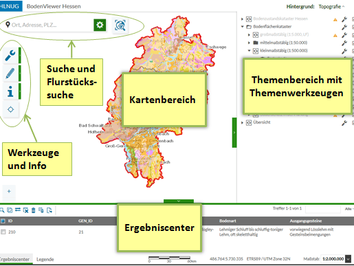 Startseite Bodenviewer mit Erklärungen