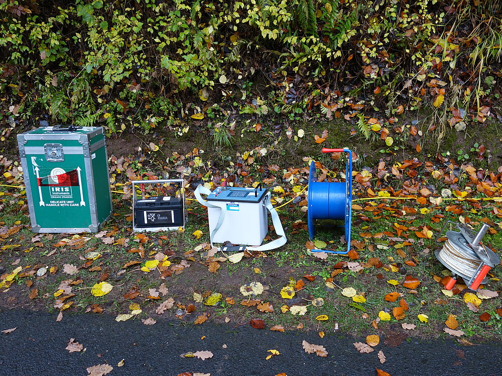 Beispielbild einer geoelektrischen Messapparatur