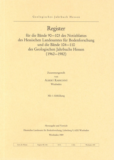Register für die Bände 90 - 110 (1962 - 1982)