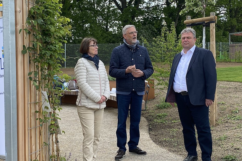 Umweltministerin Priska Hinz, HLNUG-Präsident Prof. Dr. Thomas Schmid & Geschäftsführer der Landesgartenschau Herr Ulrich Schmitt