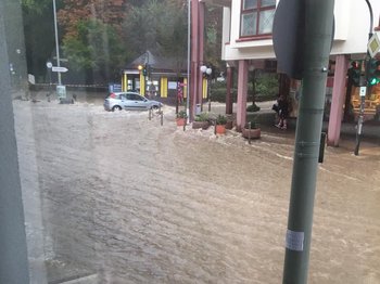Foto eines Überflutungsereignisses in Bad Soden im September 2020