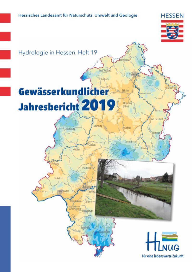 Titelseite der Publikation Gewässerkundlicher Jahresbericht 2019