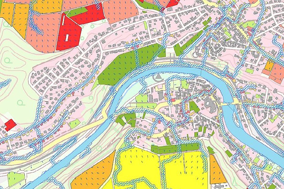 Fließpfadkarte der Gemeinde Runkel