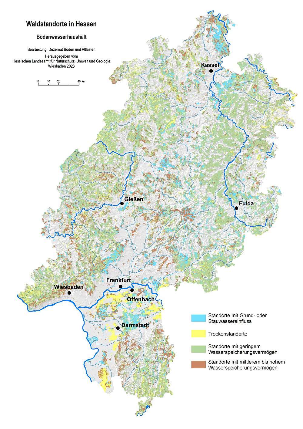 Waldstandorte in Hessen