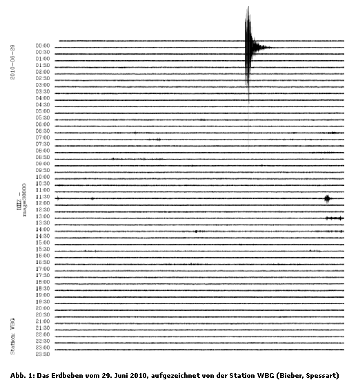Tagesseismogramm der Station WBG