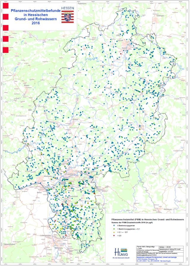 Pflanzenschutzmittelrückstände in hessischen Grund- und Rohwässern