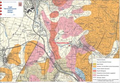 Ausschnitt aus der geologischen Karte (GÜK 300) von Hessen
