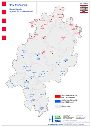 Übersichtskarte über die hessischen HNV-Stichprobenflächen