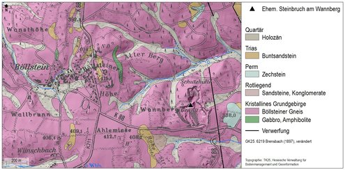 Karte mit Lage des Geotops Wannberg