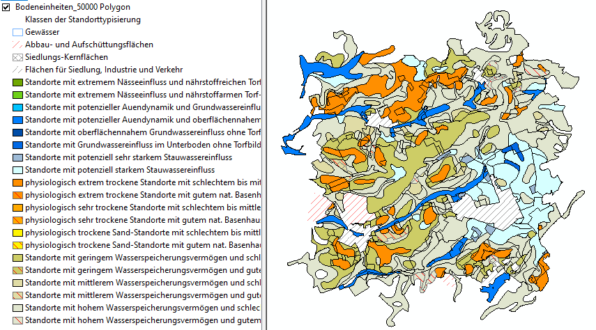 ArcMap: Darstellung des Ergebnisses der Verknüpfung