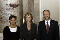 Lucia Puttrich (Umweltministerin Hessen), EU-Klimakommissarin Connie Hedegaard, Dr. Thomas Schmid (HLUG-Präsident)