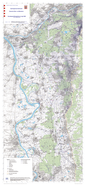 Grundwasserhöhengleichen im April 2001