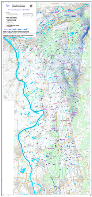 Grundwasserhöhengleichen im Oktober 2002