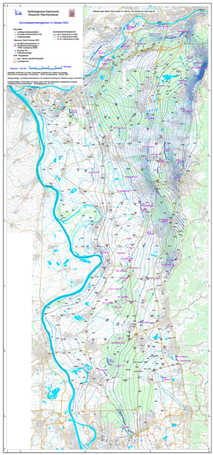 Grundwasserhöhengleichen im Oktober 2003