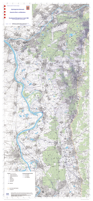 Grundwasserhöhengleichen im April 1988