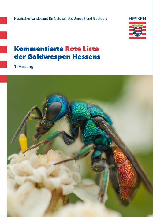 Titelseite der Publikation Kommentierte Rote Liste der Goldwespen Hessens